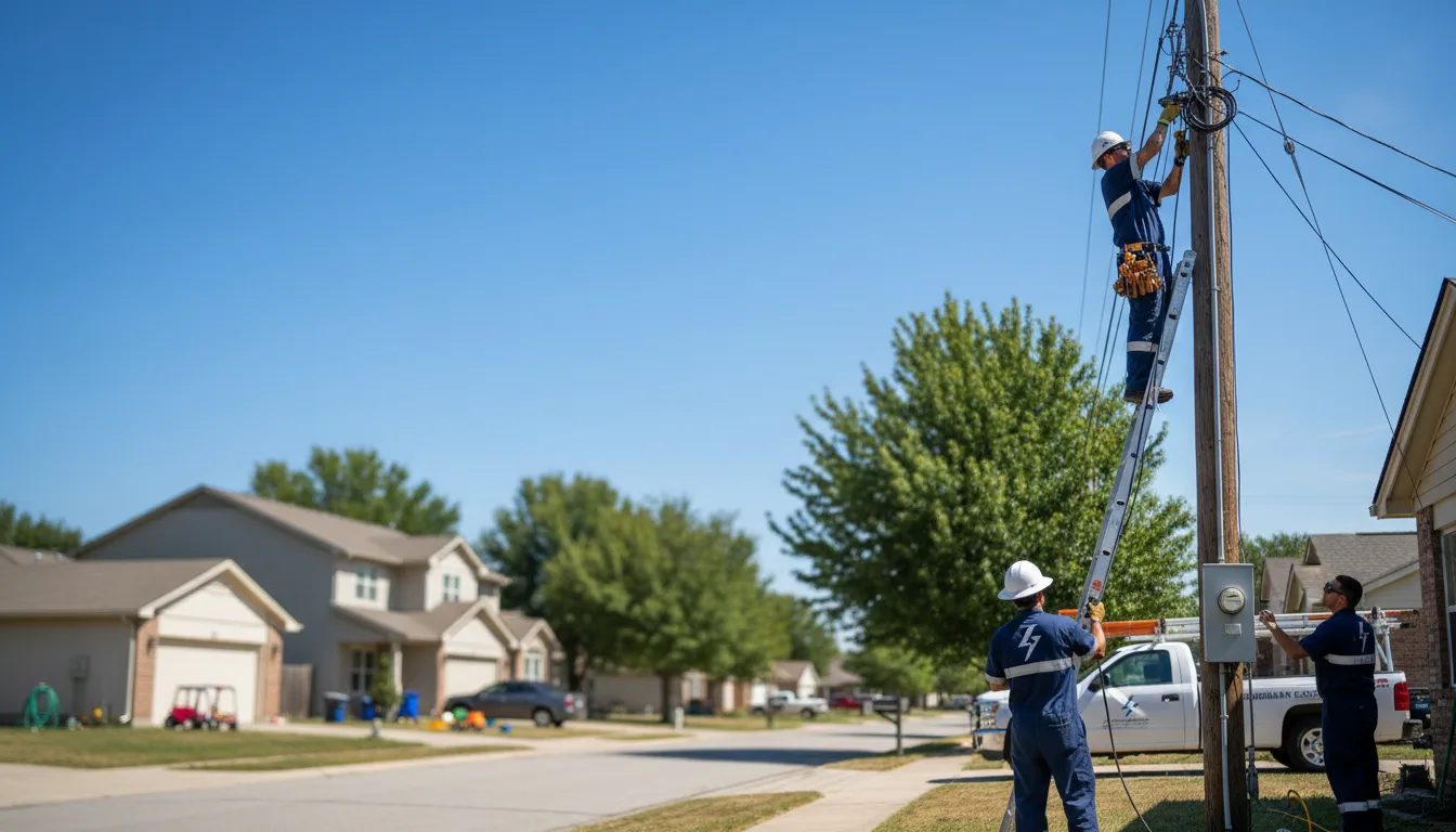 Residential electrician providing installation services in Abbott, TX